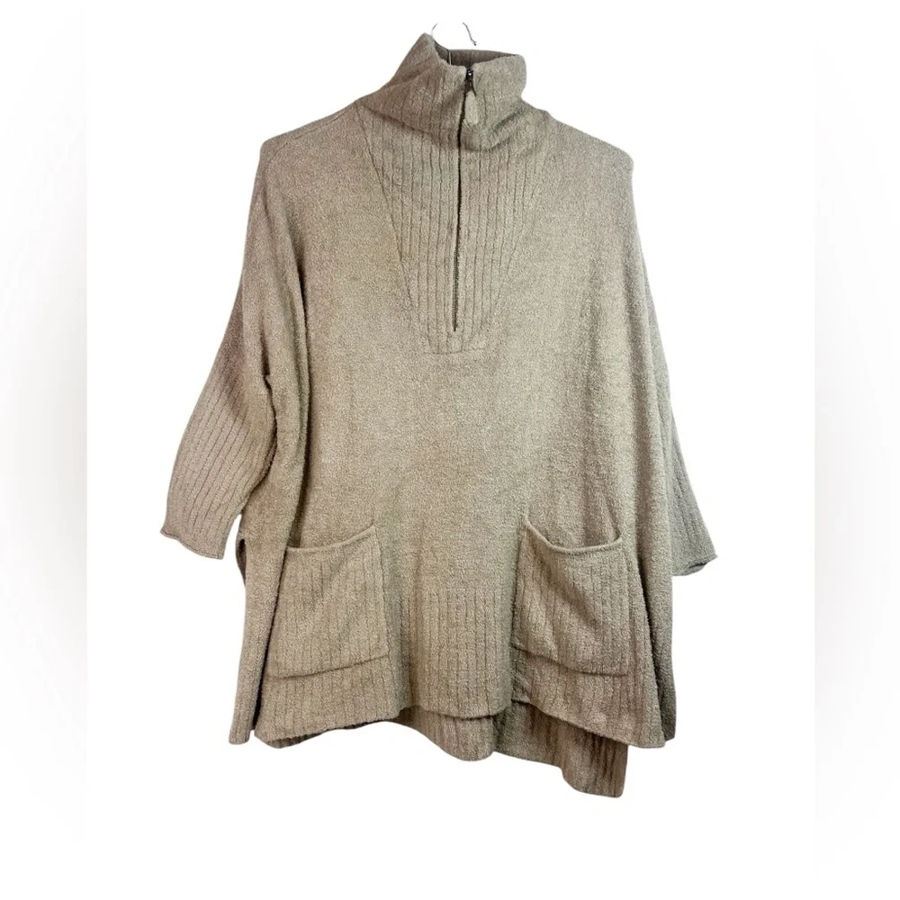 Barefoot Dreams Cozychic Lite Half Zip Poncho Quater Zip Loungewear Size S/M